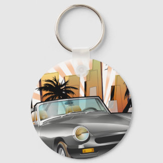 Classic sports car key ring