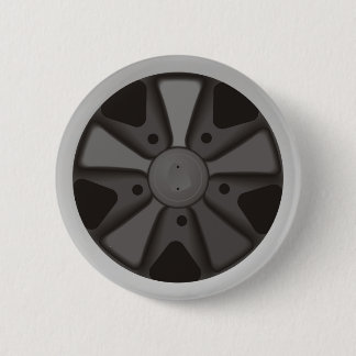 Classic sports car racing wheel used on 911 6 cm round badge