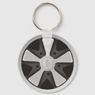 Classic sports car racing wheel used on 911 key ring