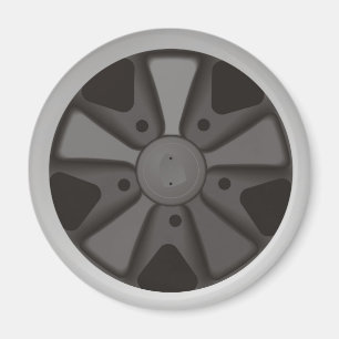 Classic sports car racing wheel used on 911 magnet