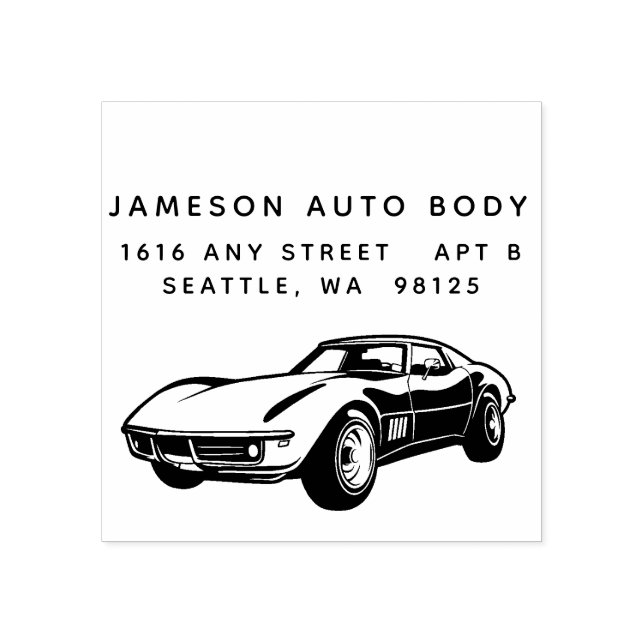 Classic Sports Car Rubber Stamp (Imprint)