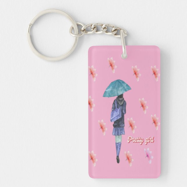 Classic Spring Sakura soft pink keychain (Front)