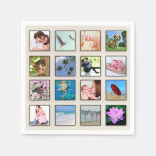 Classic Square Frame Photo Collage Napkin