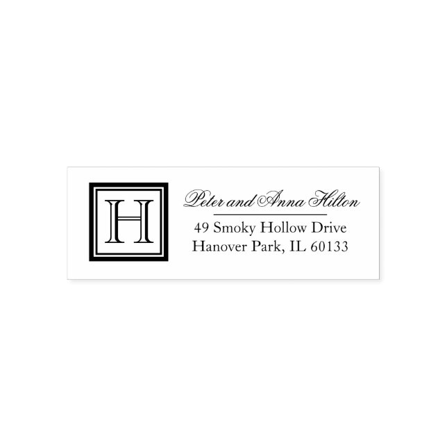 Classic Square Monogram Address Stamp (Design)