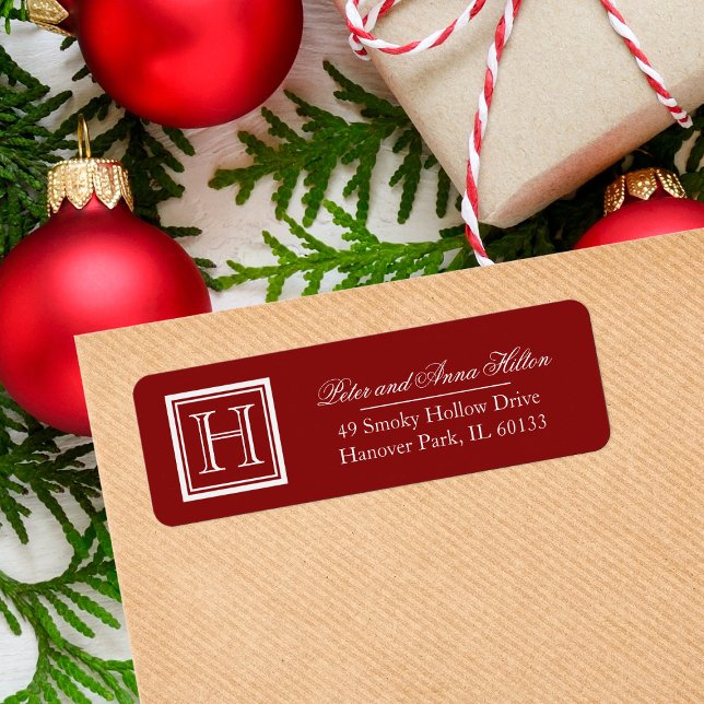 Classic Square Monogram Return Address Labels (Creator Uploaded)