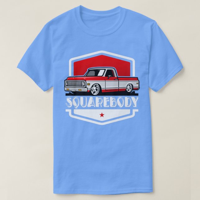 Classic Squarebody Pickup Truck Lowered Automobile T-Shirt (Design Front)