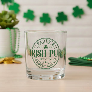 Classic St Patrick's Day Paddy's Irish Pub Whiskey Glass