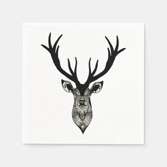 Classic Stag Deer Head Black Grey Animal Napkin Zazzle Co Uk Reindeer carrot letters and lettuce numbers, so i went ahead and made them and printed them on card stock. classic stag deer head black grey animal napkin