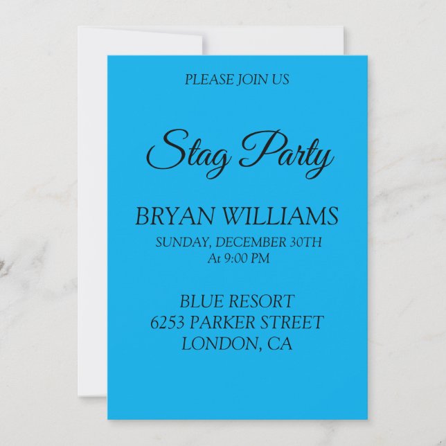 Classic Stag Party Invitation (Front)