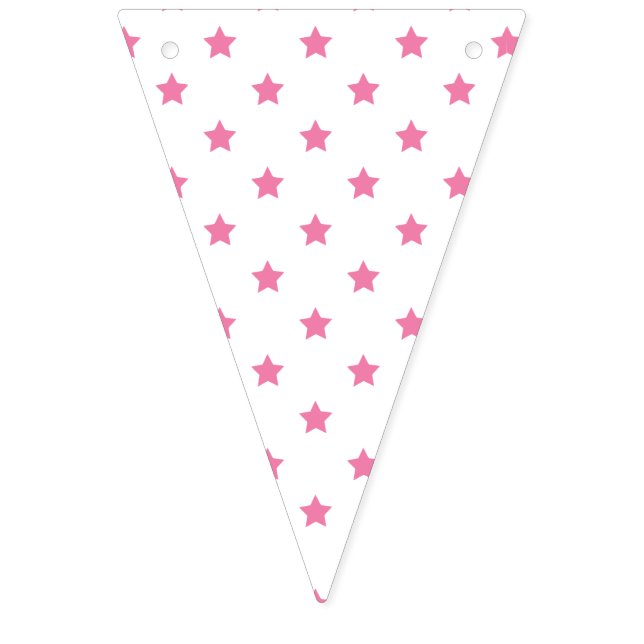 Classic Stars Fuchsia Pink - White Bunting (First Flag)