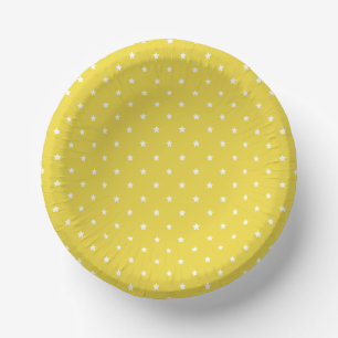 Classic Stars White - Golden Yellow Paper Plate