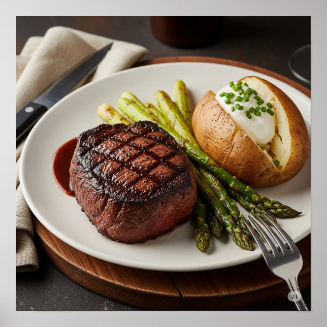 Classic Steakhouse Dinner Design Poster (Front)