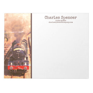Classic steam engine, old locomotive, personalised notepad