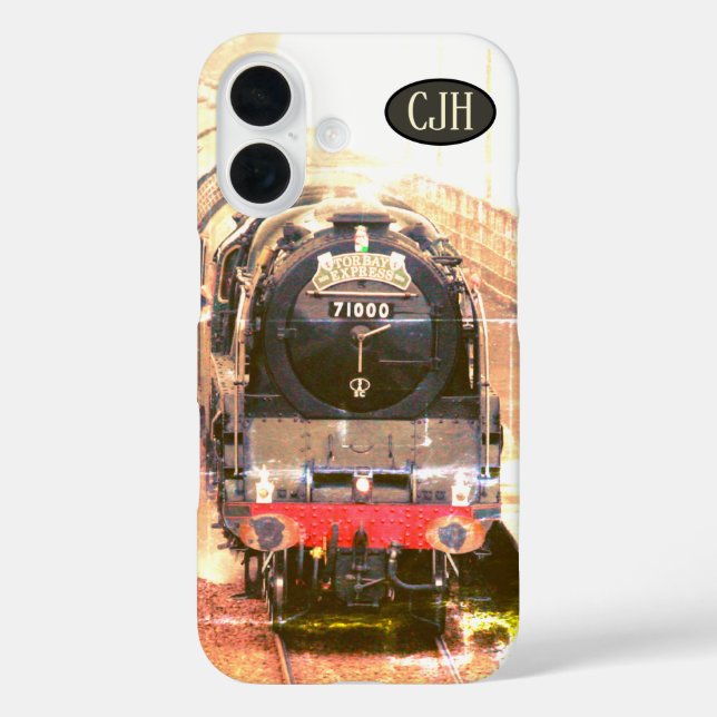 Classic steam loco, on the tracks, your monogram Case-Mate iPhone case (Back)