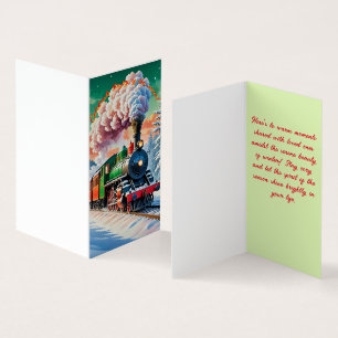 Classic steam locomotive Christmas Card