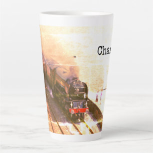 Classic steam locomotive Tornado, with your name Latte Mug