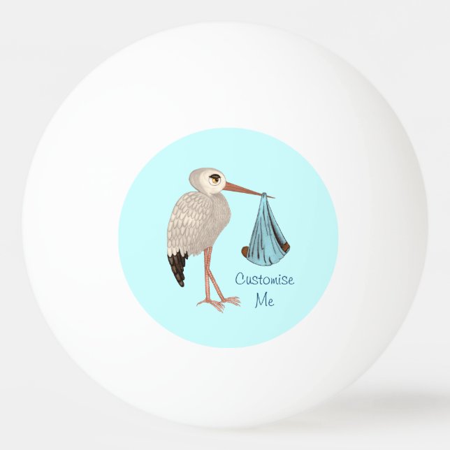 Classic Stork (Blue) 2 Ping Pong Ball (Front)