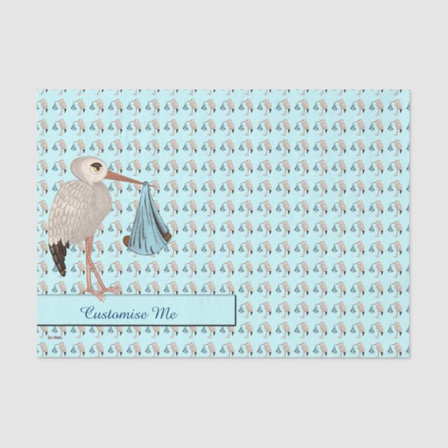 Classic Stork (Blue) 2 Tissue Paper (Front)