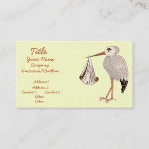 Classic Stork (Neutral) 2 (Baby Shower) Business Card