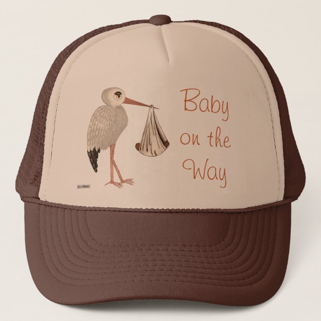 Classic Stork (Neutral) 2 (Baby Shower) Trucker Hat (Front)