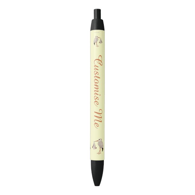 Classic Stork (Neutral) 2 Black Ink Pen (Front Vertical)