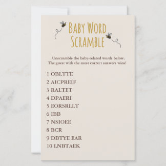 Classic Storybook Bear Baby Word Scramble game