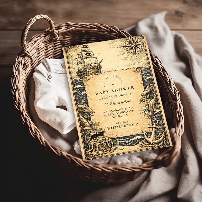 Classic Storybook Pirate Baby Shower Invitation (Creator Uploaded)