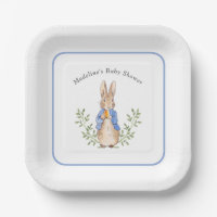Classic Storybook Rabbit Blue Vintage Baby Shower