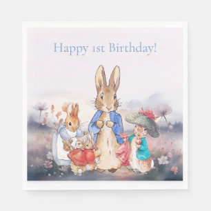 Classic Storybook Rabbit First Birthday Napkin