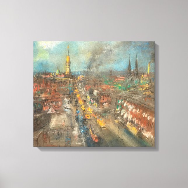 Classic Street Scene in Indianapolis (Indiana) Canvas Print (Front)