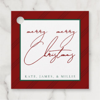 Classic Stripe Holiday Gift Tags - Jewel/Deep Tone