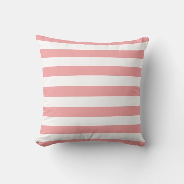 Classic Stripe Pillow in Coral/White (Front)