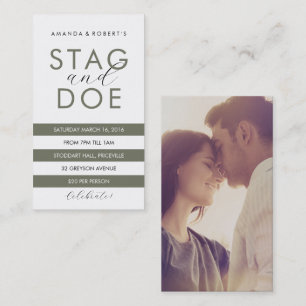 Classic Stripe Stag & Doe Ticket, Custom Color Business Card