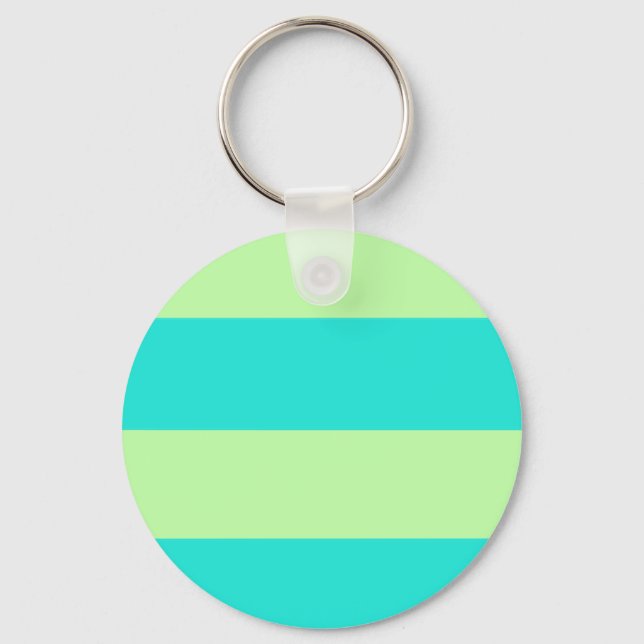 Classic Striped Pattern in Shades of Green Key Ring (Front)