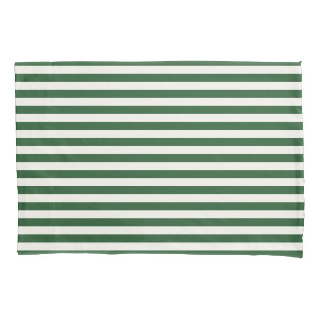 Classic Stripes Deep Green Pillowcase (Front)