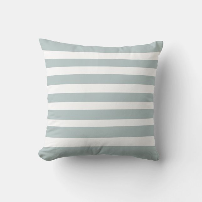 Classic Stripes Faded Blue and White Cushion (Front)