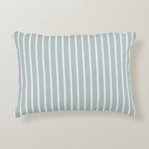 Classic Stripes Faded Blueand White  Accent Pillow