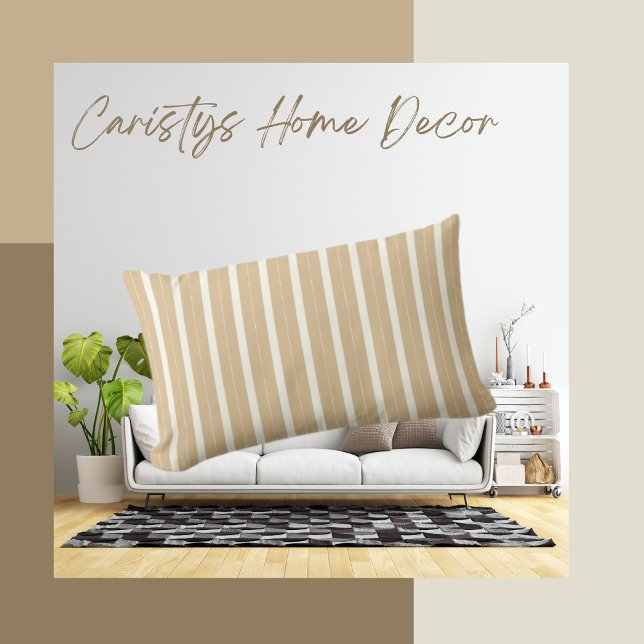 Classic Stripes Gold Tan and Cream  Lumbar Cushion (Creator Uploaded)
