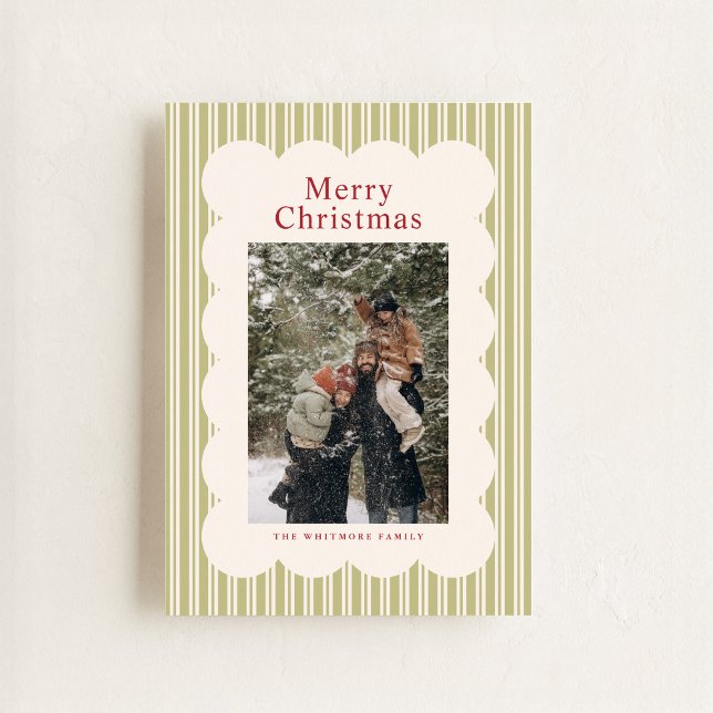 Classic Stripes Photo Holiday Card (Creator Uploaded)