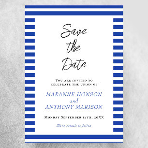 Classic Stripes Save the Date Invitation