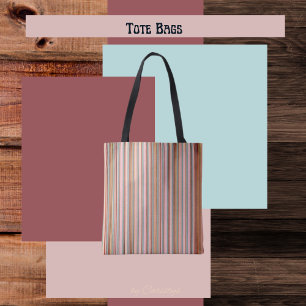 Classic Stripes Teal, Blush Clay Shades Tote Bag