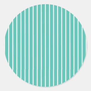 Classic Stripes White - Bluegrass Green Round Sticker