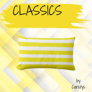 Classic Stripes Yellow and White Throw Pillow