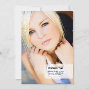 Classic Stub Photo Graduation Announcement