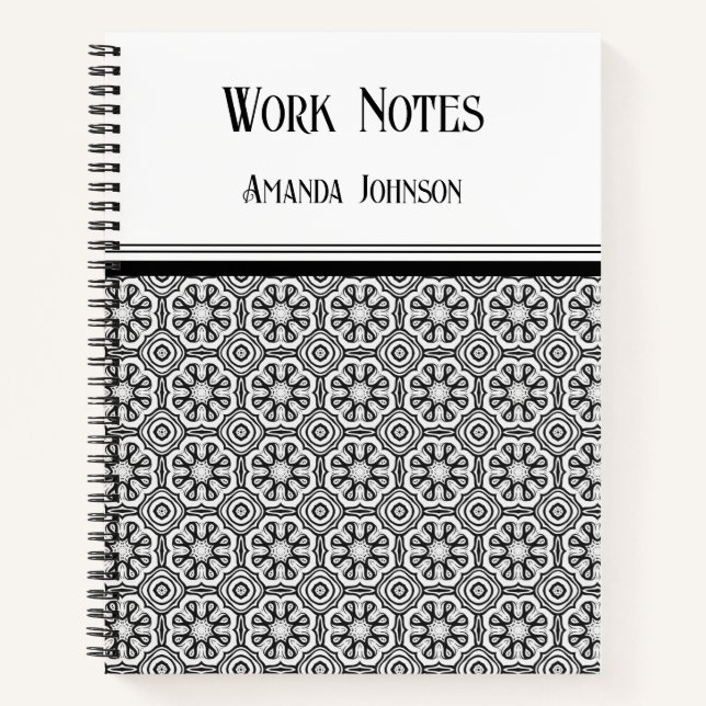 Classic style Black and White Notebook (Front)