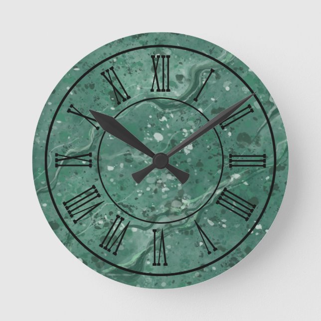 Classic Style Green Marble Wall Clock (Front)