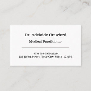 Classic Style Medical Professional Business Card