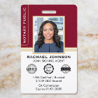 Classic Style Notary Signing Agent ID Burgundy