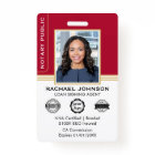 Classic Style Notary Signing Agent ID Red Gold