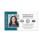 Classic Style Notary Signing Agent ID Teal Gold
